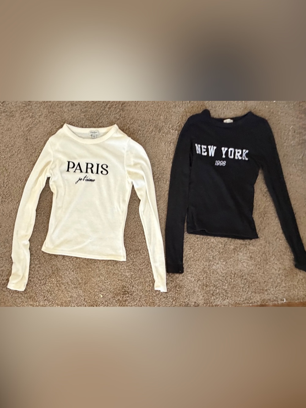 A set of two long sleeve shirts, size small by faded Rose- Women's